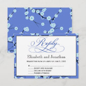Periwinkle Blue Floral Reply RSVP Card Karte (Vorne/Hinten)