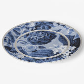 Periwinkle Blue Floral Toile No.1 Pappteller (Schrägansicht)