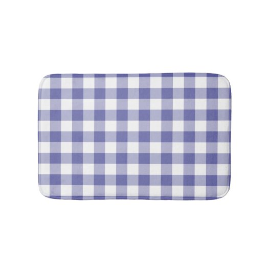 Periwinkle Blue Gingham Karo Modernes Muster Badematte (Vorderseite)