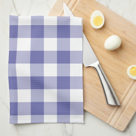 Periwinkle Blue Gingham Trendy Karo Kariertes Must Geschirrtuch (Viertel Falte)