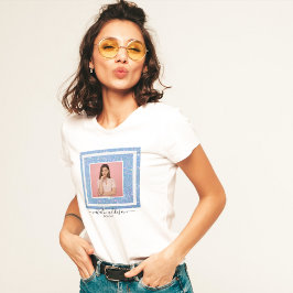 Periwinkle Blue Glitzer | Business Foto T - Shirt