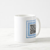 Periwinkle Blue Glitzer Foto & QR Code Kaffee Tass Kaffeetasse (VorderseiteRechts)