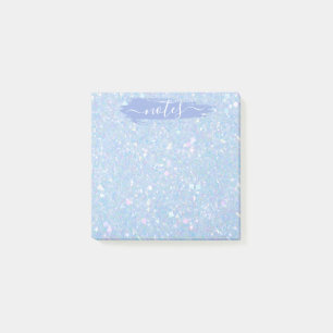 Periwinkle Blue Glitzer Glam Note Pad Post-it Klebezettel