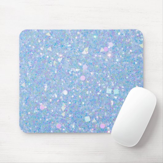 Periwinkle Blue Glitzer Modernes Glam Mouse Pad Mousepad (Mit Mouse)