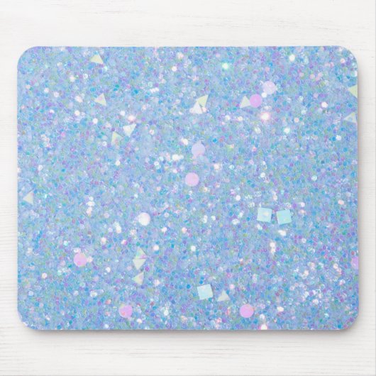 Periwinkle Blue Glitzer Modernes Glam Mouse Pad Mousepad (Vorne)