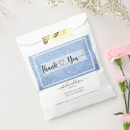 Periwinkle Blue Glitzer Vielen Dank, dass Sie eink Geschenktütchen (Versiegelt)