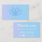 Periwinkle Blue Gradient Danke Business Card Begleitkarte (Vorne/Hinten)