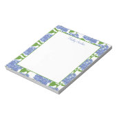 Periwinkle Blue Hydrangea Muster Notepad Notizblock (Rotiert)