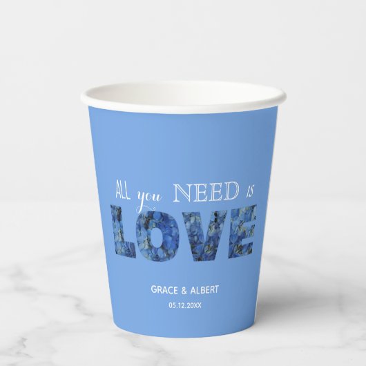 Periwinkle Blue Hydrangeas Alles was Sie brauchen  Pappbecher (Rückseite)