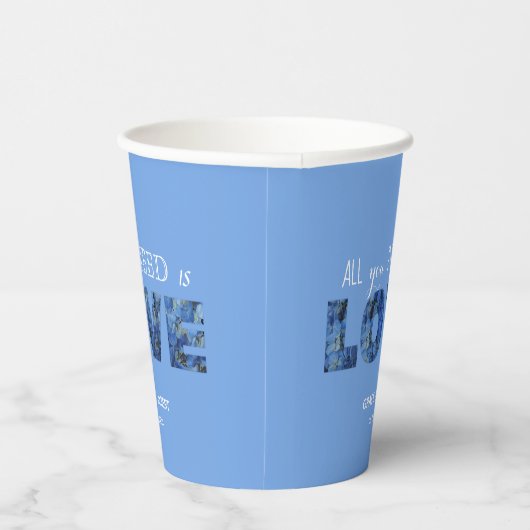 Periwinkle Blue Hydrangeas Alles was Sie brauchen Pappbecher (Rechts)