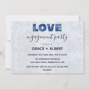 Periwinkle Blue Hydrangeas Engagement Party Einladung