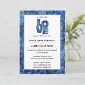 Periwinkle Blue Hydrangeas Wedding Einladung (Stehend Vorderseite)
