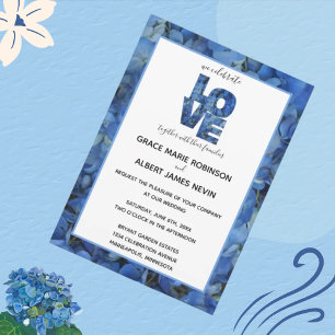 Periwinkle Blue Hydrangeas Wedding Einladung