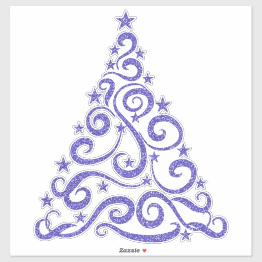Periwinkle Blue | Imitate Glitzer Weihnachtsbaum Aufkleber (Blatt)