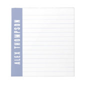 Periwinkle Blue Individuelle Name Lined Notizblock (Vorderseite)