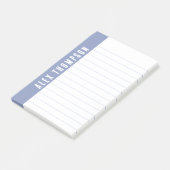 Periwinkle Blue Individuelle Name Lined Post-it Klebezettel (angewinkelt)