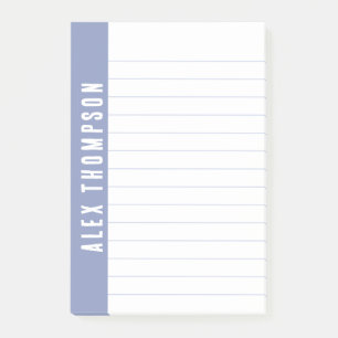 Periwinkle Blue Individuelle Name Lined Post-it Klebezettel