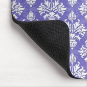 Periwinkle Blue Lila Artichoke Damask Muster Mousepad (Ecke)