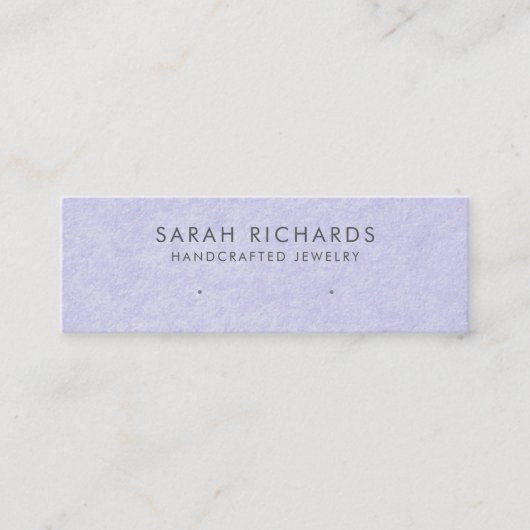 Periwinkle Blue Lila Juwelierin Earring Display Mini Visitenkarte (Vorderseite)