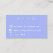 Periwinkle Blue Minimalistisch Visitenkarte (Rückseite)