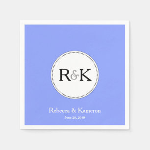 Periwinkle Blue Mit Monogramm Wedding Serviette