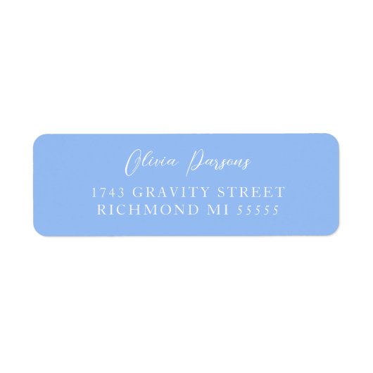 Periwinkle Blue Modern Elegant Scripting Label (Vorne)