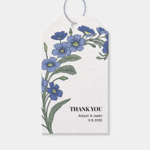 Periwinkle Blue Modern Floral Wedding Vielen Dank Geschenkanhänger