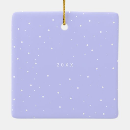 Periwinkle Blue Modernes, fröhliches und Verheirat Keramikornament (Rückseite)