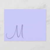 Periwinkle Blue Monogram Wedding Einladung (Rückseite)