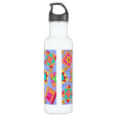 Periwinkle Blue Quilt Block Art Edelstahlflasche (Rückseite)