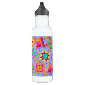 Periwinkle Blue Quilt Block Art Edelstahlflasche (Rechts)