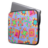 Periwinkle Blue Quilt Block Art Laptop-Sieb Laptopschutzhülle (Vorderseite Links)