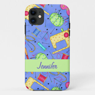 Periwinkle Blue Sewing Nows Name Personalisiert Case-Mate iPhone Hülle