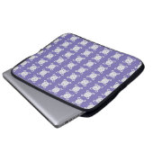 Periwinkle Blue & Silver Gray Circle Muster Laptopschutzhülle (Vorne Knopf)