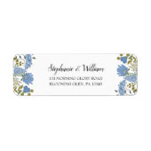 Periwinkle Blue Spring Floral Rücksendeadresse (Vorne)