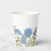 Periwinkle Blue Spring Floral Wedding Personalisie Pappbecher (Rückseite)