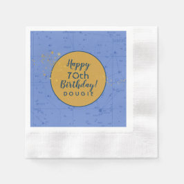 Periwinkle Blue Starmap Birthday Serviette