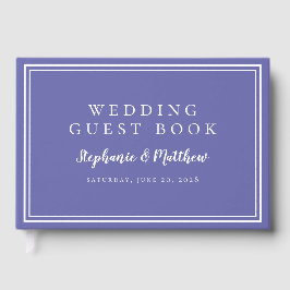 Periwinkle Blue Trendy Simple Minimalistisch Weddi Gästebuch
