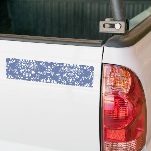 Periwinkle Blue und White Damask Autoaufkleber (Auf Lkw)