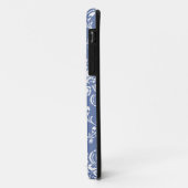 Periwinkle Blue und White Damask Case-Mate iPhone Hülle (Hinten/Links)