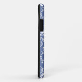 Periwinkle Blue und White Damask Case-Mate iPhone Hülle (Hinten/Rechts)