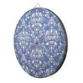 Periwinkle Blue und White Damask Dartscheibe (Vorderseite rechts)