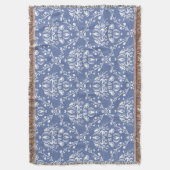 Periwinkle Blue und White Damask Decke (Vorderseite Vertikal)