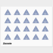 Periwinkle Blue und White Damask Dreieckiger Aufkleber (Blatt)