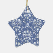 Periwinkle Blue und White Damask Keramikornament (Rechts)