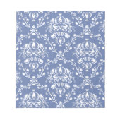 Periwinkle Blue und White Damask Notizblock (Vorderseite)