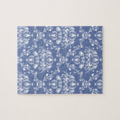 Periwinkle Blue und White Damask Puzzle (Horizontal)