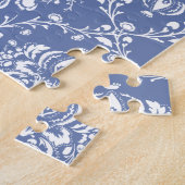 Periwinkle Blue und White Damask Puzzle (Seite)