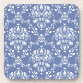 Periwinkle Blue und White Damask Untersetzer (Vorderseite)
