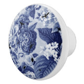 Periwinkle Blue Vintag Botanical & Bugs Floral Keramikknauf (Rechts)